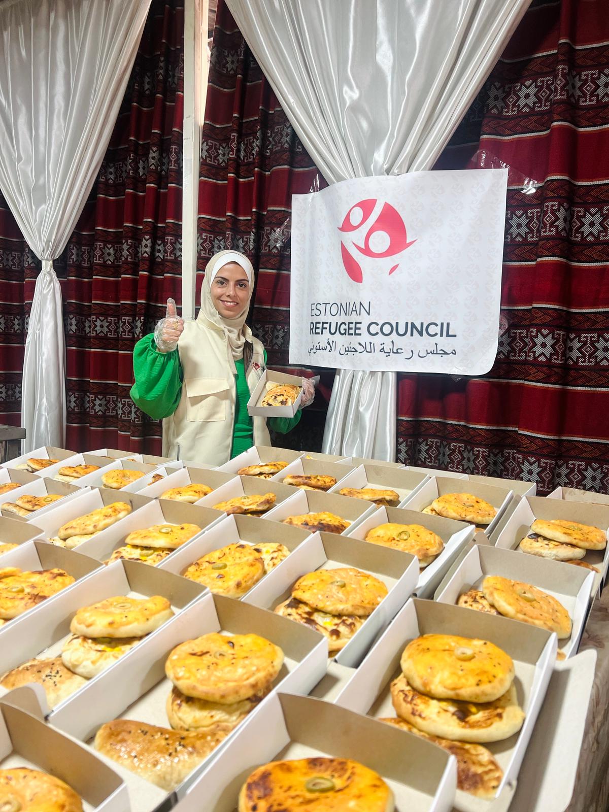 Woman and baked goods