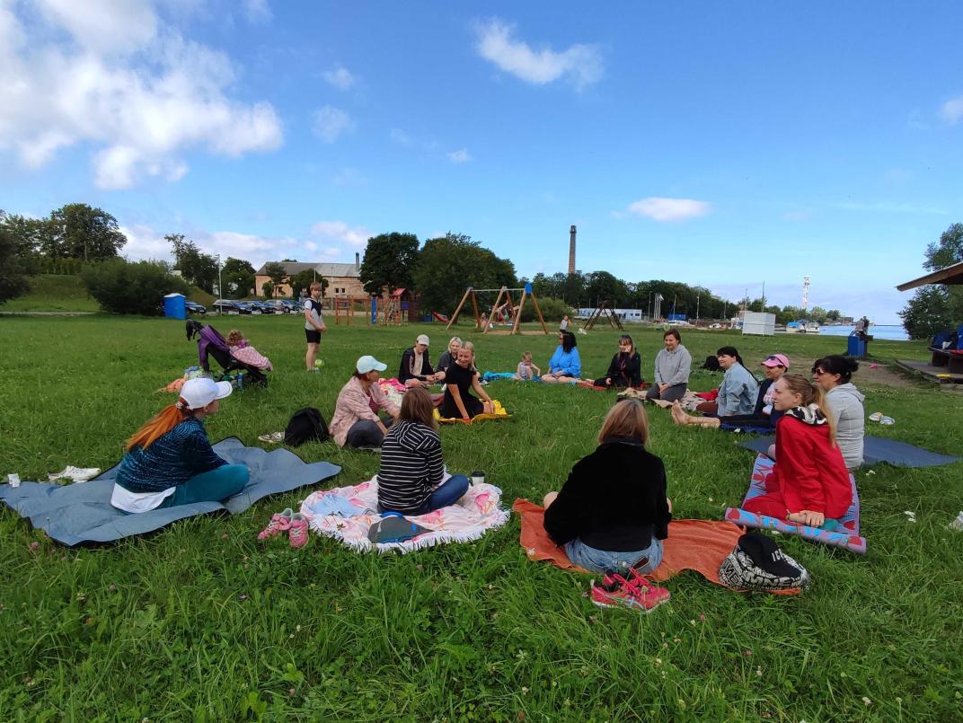 children in the grass