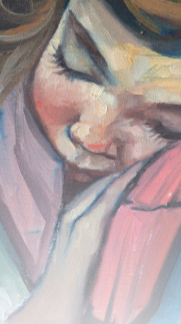 painting of a resting child 