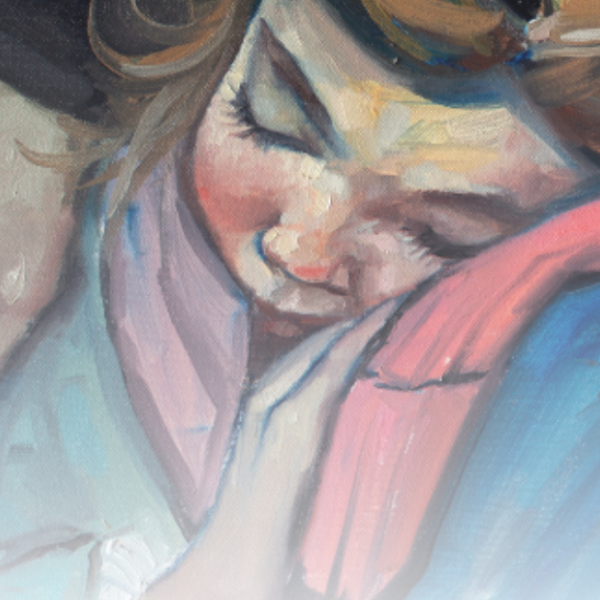 painting of a resting child 