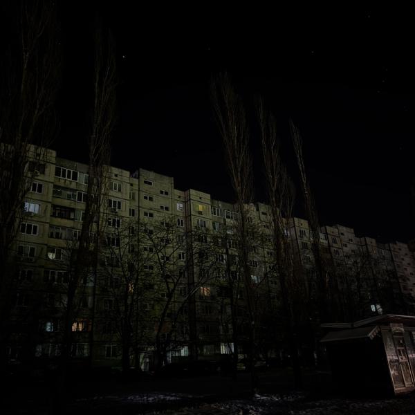 Darkness in Ukraine power outages 